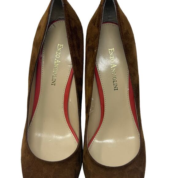 Enzo Angiolini Easmiles Brown Suede Coral Platform High Heel Pumps 6.5 - Picture 5 of 10